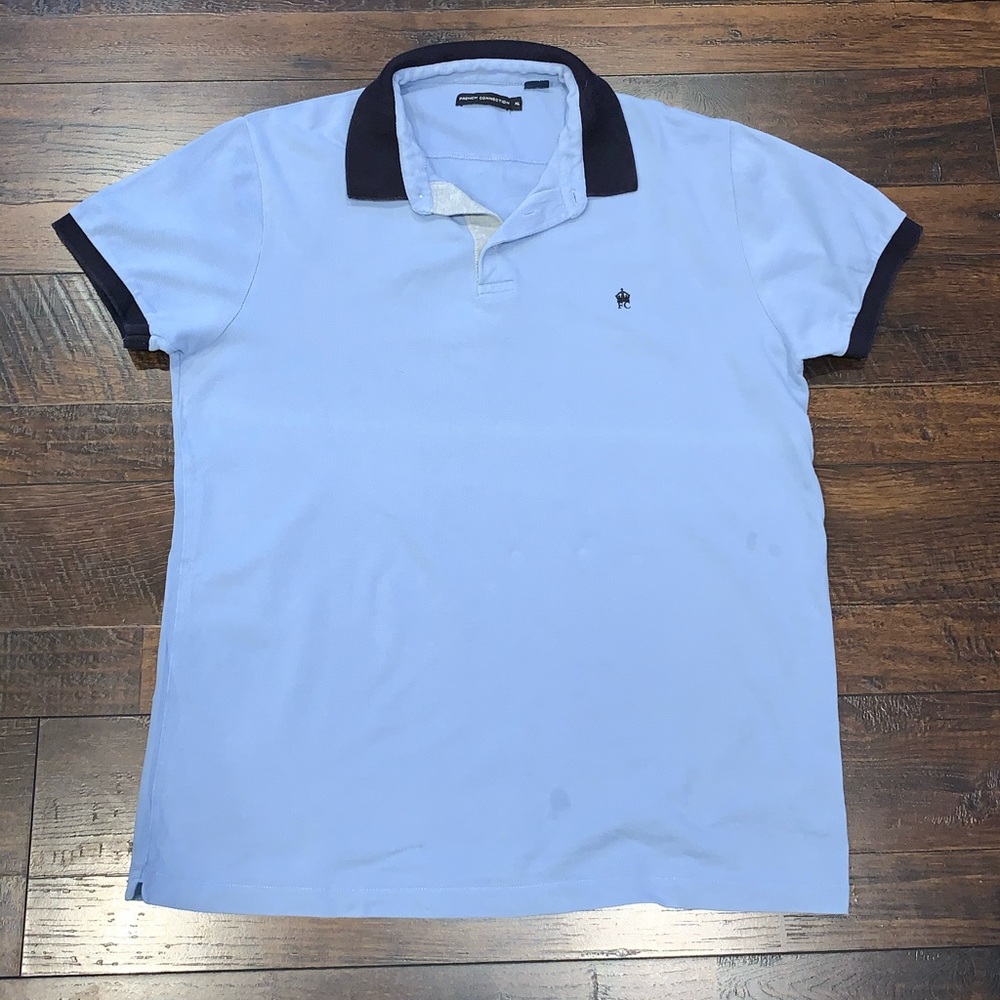 French connection light blue polo shirt in XL
